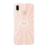 Manitoba Huawei P20 Lite Uyumlu Kalpli Örümcek Ağı Tasarımlı Şeffaf Telefon Kılıfı