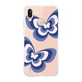 Manitoba Huawei P20 Lite Uyumlu Kelebek Tasarımlı Şeffaf Telefon Kılıfı, Silikon, Çok Renkli
