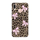 Manitoba Huawei P20 Lite Uyumlu Leopar ve Fiyonk Tasarımlı Baskılı Şeffaf Telefon Kılıfı