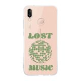 Manitoba Huawei P20 Lite Uyumlu Lost Music Tasarımlı Şeffaf Telefon Kılıfı, Çok Renkli