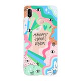 Manitoba Huawei P20 Lite Uyumlu Manifest Your Vision Tasarımlı Şeffaf Telefon Kılıfı, Çok Renkli