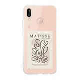 Manitoba Huawei P20 Lite Uyumlu Matisse Tasarımlı Şeffaf Telefon Kılıfı, Silikon, Çok Renkli
