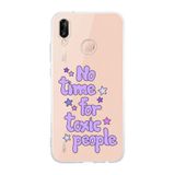 Manitoba Huawei P20 Lite Uyumlu No Time For Tasarımlı Şeffaf Telefon Kılıfı, Çok Renkli