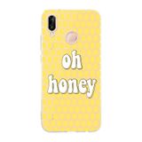 Manitoba Huawei P20 Lite Uyumlu Oh Honey Tasarımlı Şeffaf Telefon Kılıfı, Silikon, Çok Renkli