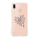 Manitoba Huawei P20 Lite Uyumlu Örümcek Ağı Tasarımlı Şeffaf Telefon Kılıfı