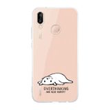 Manitoba Huawei P20 Lite Uyumlu Overthinking Tasarımlı Şeffaf Telefon Kılıfı, Silikon, Çok Renkli