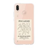 Manitoba Huawei P20 Lite Uyumlu Picasso Tasarımlı Şeffaf Telefon Kılıfı, Silikon, Çok Renkli