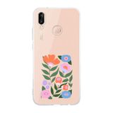Manitoba Huawei P20 Lite Uyumlu Sanatsal Çiçek Tasarımlı Baskılı Şeffaf Telefon Kılıfı