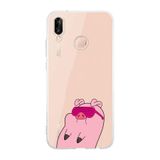 Manitoba Huawei P20 Lite Uyumlu Sevimli Domuz Tasarımlı Baskılı Şeffaf Telefon Kılıfı
