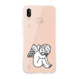 Manitoba Huawei P20 Lite Uyumlu Sevimli Melek Tasarımlı Şeffaf Telefon Kılıfı