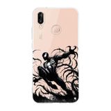 Manitoba Huawei P20 Lite Uyumlu Siyah Örümcek Tasarımlı Baskılı Şeffaf Telefon Kılıfı