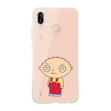 Manitoba Huawei P20 Lite Uyumlu Stewie Griffin Tasarımlı Şeffaf Telefon Kılıfı, Silikon, Çok Renkli