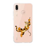 Manitoba Huawei P20 Lite Uyumlu Tiger Tasarımlı Şeffaf Telefon Kılıfı, Silikon, Çok Renkli