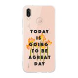 Manitoba Huawei P20 Lite Uyumlu Today Is Going To Tasarımlı Şeffaf Telefon Kılıfı, Çok Renkli