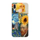 Manitoba Huawei P20 Lite Uyumlu Van Gogh Kolaj Tasarımlı Şeffaf Telefon Kılıfı, Çok Renkli