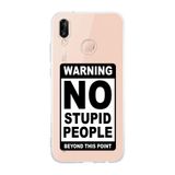 Manitoba Huawei P20 Lite Uyumlu Warning Tasarımlı Şeffaf Telefon Kılıfı, Çok Renkli