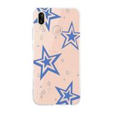Manitoba Huawei P20 Lite Uyumlu Yıldız Tasarımlı Baskılı Şeffaf Silikon Telefon Kılıfı