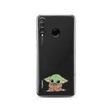 Manitoba Huawei P30 Lite ile Uyumlu Baby Yoda Tasarımlı Baskılı Şeffaf Silikon Telefon Kılıfı