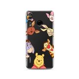 Manitoba Huawei P30 Lite ile Uyumlu Winnie The Pooh Baskılı Şeffaf Silikon Telefon Kılıfı, Çok Renkli