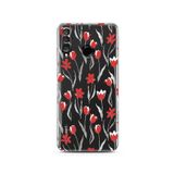 Manitoba Huawei P30 Lite Uyumlu Çiçek Tasarımlı Baskılı Şeffaf Silikon Telefon Kılıfı, Çok Renkli