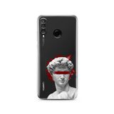 Manitoba Huawei P30 Lite Uyumlu Heykel Tasarımlı Baskılı Şeffaf Telefon Kılıfı, Çok Renkli