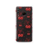 Manitoba Huawei P30 Lite Uyumlu Kiraz ve Kalpler Tasarımlı Baskılı Şeffaf Telefon Kılıfı