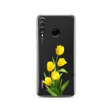 Manitoba Huawei P30 Lite Uyumlu Sarı Lale Tasarımlı Baskılı Şeffaf Telefon Kılıfı