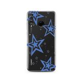 Manitoba Huawei P30 Lite Uyumlu Yıldız Tasarımlı Baskılı Şeffaf Telefon Kılıfı, Silikon
