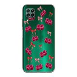 Manitoba Huawei P40 Lite Uyumlu Baskılı Yumuşak Silikon Şeffaf Telefon Kılıfı, Kiraz Desenli, Yeşil