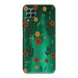 Manitoba Huawei P40 Lite Uyumlu Baskılı Yumuşak Silikon Telefon Kılıfı, Çiçek Deseni, Yeşil