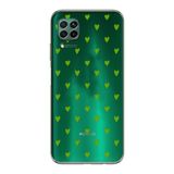 Manitoba Huawei P40 Lite Uyumlu Yeşil Kalpler Tasarımlı Baskılı Şeffaf Telefon Kılıfı
