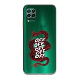 Manitoba Huawei P40 Lite Uyumlu Yılan Tasarımlı Baskılı Şeffaf Telefon Kılıfı, Yeşil