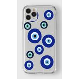 Manitoba iPhone 11 Pro Uyumlu Baskılı Yumuşak Silikon Şeffaf Telefon Kılıfı, Nazar Boncuğu Deseni