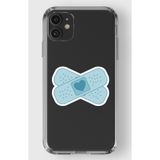 Manitoba iPhone 11 Uyumlu Kalp Yara Bandı Tasarımlı Şeffaf Telefon Kılıfı, Silikon, Çok Renkli