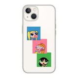 Manitoba iPhone 13 Mini ile Uyumlu Powerpuff Girls Tasarımlı Şeffaf Telefon Kılıfı, Çok Renkli