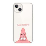 Manitoba iPhone 13 Mini Uyumlu Baskılı Yumuşak Silikon Şeffaf Telefon Kılıfı, I Am Happy Desen