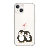 Manitoba iPhone 13 Mini Uyumlu Baskılı Yumuşak Silikon Şeffaf Telefon Kılıfı, Penguen Deseni