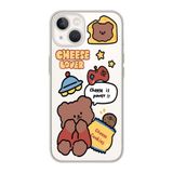 Manitoba iPhone 13 Mini Uyumlu Cheese Lover Tasarımlı Şeffaf Telefon Kılıfı, Silikon, Çok Renkli