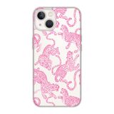 Manitoba iPhone 13 Mini Uyumlu Leopar Tasarımlı Şeffaf Telefon Kılıfı, Silikon, Çok Renkli