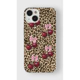 Manitoba iPhone 13 Mini Uyumlu Leopar ve Fiyonk Tasarımlı Baskılı Şeffaf Silikon Telefon Kılıfı