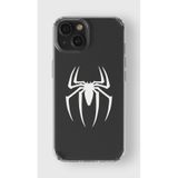Manitoba iPhone 13 Mini Uyumlu Örümcek Logo Tasarımlı Baskılı Şeffaf Telefon Kılıfı