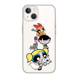 Manitoba iPhone 13 Mini Uyumlu Powerpuff Girls Tasarımlı Şeffaf Telefon Kılıfı, Çok Renkli