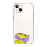 Manitoba iPhone 13 Mini Uyumlu SpongeBob Tasarımlı Şeffaf Telefon Kılıfı, Çok Renkli