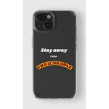 Manitoba iPhone 13 Mini Uyumlu Stay Away Tasarımlı Şeffaf Telefon Kılıfı