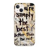 Manitoba iPhone 13 Mini Uyumlu You're Simply The Best Tasarımlı Şeffaf Telefon Kılıfı, Çok Renkli