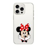 Manitoba iPhone 13 Pro Max Uyumlu Minnie Mouse Tasarımlı Baskılı Şeffaf Silikon Telefon Kılıfı