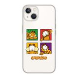 Manitoba iPhone 15 Plus ile Uyumlu Baskılı Yumuşak Silikon Şeffaf Telefon Kılıfı, Garfield Desen