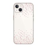 Manitoba iPhone 15 Plus ile Uyumlu Baskılı Yumuşak Silikon Şeffaf Telefon Kılıfı, Kalp Deseni