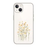 Manitoba iPhone 15 Plus ile Uyumlu Baskılı Yumuşak Silikon Şeffaf Telefon Kılıfı, Papatya Deseni