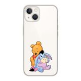 Manitoba iPhone 15 Plus ile Uyumlu Baskılı Yumuşak Silikon Şeffaf Telefon Kılıfı, Winnie the Pooh Desen